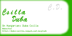 csilla duba business card